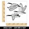 Canadian Canada Geese Flying Goose Square Rubber Stamp for Stamping Crafting